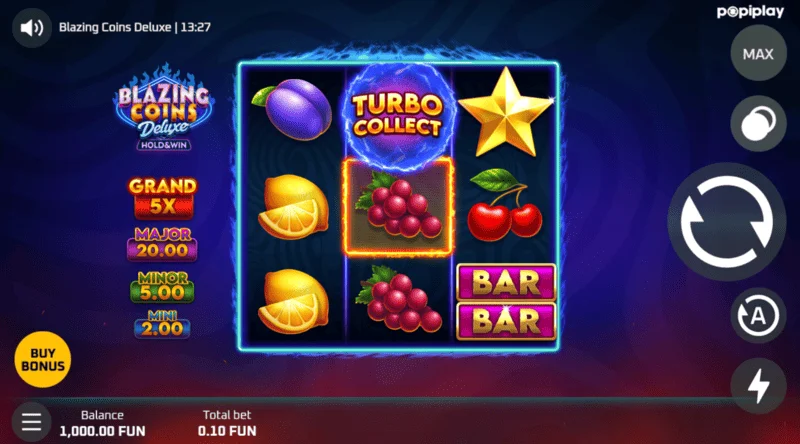 Blazing Coins Deluxe game screen